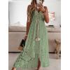 CUPSHE Women’s Summer Dresses Sleeveless Lace Casual Tassel Beach Spaghetti Straps Flowy Maxi Sun Dress(Green)