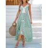 CUPSHE Women’s Summer Dresses Sleeveless Lace Casual Tassel Beach Spaghetti Straps Flowy Maxi Sun Dress(Mint Green)