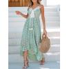 CUPSHE Women’s Summer Dresses Sleeveless Lace Casual Tassel Beach Spaghetti Straps Flowy Maxi Sun Dress(Mint Green)