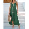 CUPSHE Women’s Summer Dresses Sleeveless Lace Casual Tassel Beach Spaghetti Straps Flowy Maxi Sun Dress(Olive Green)