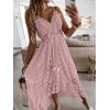 CUPSHE Women’s Summer Dresses Sleeveless Lace Casual Tassel Beach Spaghetti Straps Flowy Maxi Sun Dress(Pink)