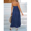 CUPSHE Women’s Summer Dresses Sleeveless Lace Casual Tassel Beach Spaghetti Straps Flowy Maxi Sun Dress(Royal Blue)