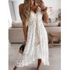 CUPSHE Women’s Summer Dresses Sleeveless Lace Casual Tassel Beach Spaghetti Straps Flowy Maxi Sun Dress(White)