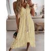 CUPSHE Women’s Summer Dresses Sleeveless Lace Casual Tassel Beach Spaghetti Straps Flowy Maxi Sun Dress(Yellow)