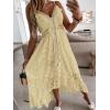 CUPSHE Women’s Summer Dresses Sleeveless Lace Casual Tassel Beach Spaghetti Straps Flowy Maxi Sun Dress(Yellow)