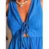 CUPSHE Women’s Summer Dresses Tie Front Plunging V Neck A Line Sleeveless Cutout Mini Dress(Blue)