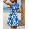 CUPSHE Women’s Summer Dresses Tie Front Plunging V Neck A Line Sleeveless Cutout Mini Dress(Light Blue)