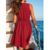 CUPSHE Women’s Summer Dresses Tie Front Plunging V Neck A Line Sleeveless Cutout Mini Dress(Red)