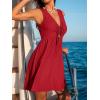 CUPSHE Women’s Summer Dresses Tie Front Plunging V Neck A Line Sleeveless Cutout Mini Dress(Red)