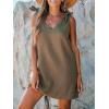 CUPSHE Women’s Summer Dresses V Neck Tie Strap Sleeveless Loose Fit Casual Mini Dress(Army Green)