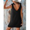 CUPSHE Women’s Summer Dresses V Neck Tie Strap Sleeveless Loose Fit Casual Mini Dress(Black)
