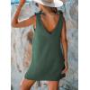 CUPSHE Women’s Summer Dresses V Neck Tie Strap Sleeveless Loose Fit Casual Mini Dress(Green)