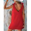 CUPSHE Women’s Summer Dresses V Neck Tie Strap Sleeveless Loose Fit Casual Mini Dress(Red)
