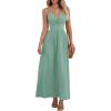 CUPSHE Women Casual Dress Beach Sleeveless V Neck Summer Cutout Spaghetti Straps Formal Maxi Sun Dresses(Mint)