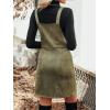 CUPSHE Faux Suede Mini Fall Dresses for Women Square Neck Pull Ring Zipper Front Pockets Wide Straps Casual Autumn Dress(Dark Green)