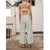 CUPSHE Maxi Jumpsuit for Women Striped Sleeveless Smocked Cutout Back Wide Leg Summer Casual Overall Romper(Black Striped)