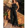 CUPSHE Women’s Casual Loose Overalls Jumpsuits High Neck Sleeveless Wide Leg Boho One Piece Rompers With Pockets(Floral Black)