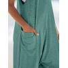 CUPSHE Women’s Casual V Neck Spaghetti Straps Jumpsuit Sleeveles Baggy Long Pants Overall Outfit with Pockets(Green)