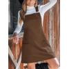 CUPSHE Women’s Corduroy Overall Dress Square Neck A Line Fall Pinafore Mini Dress with Pockets(Brown)
