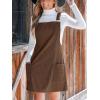 CUPSHE Women’s Corduroy Overall Dress Square Neck A Line Fall Pinafore Mini Dress with Pockets(Brown)
