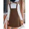 CUPSHE Women’s Corduroy Overall Dress Square Neck A Line Fall Pinafore Mini Dress with Pockets(Brown)