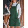 CUPSHE Women’s Corduroy Overall Dress Square Neck A Line Fall Pinafore Mini Dress with Pockets(Green)