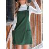 CUPSHE Women’s Corduroy Overall Dress Square Neck A Line Fall Pinafore Mini Dress with Pockets(Green)
