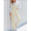 CUPSHE Womens Jumpsuit Corduroy Overalls Square Neck Sleeveless Wide Leg Jumpsuits Pockets Casual Outfit Loose Fall Romper(Apricot)