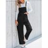 CUPSHE Womens Jumpsuit Corduroy Overalls Square Neck Sleeveless Wide Leg Jumpsuits Pockets Casual Outfit Loose Fall Romper(Black 2)