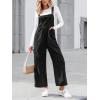 CUPSHE Womens Jumpsuit Corduroy Overalls Square Neck Sleeveless Wide Leg Jumpsuits Pockets Casual Outfit Loose Fall Romper(Black)