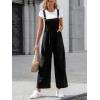 CUPSHE Womens Jumpsuit Corduroy Overalls Square Neck Sleeveless Wide Leg Jumpsuits Pockets Casual Outfit Loose Fall Romper(Black)