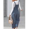 CUPSHE Womens Jumpsuit Corduroy Overalls Square Neck Sleeveless Wide Leg Jumpsuits Pockets Casual Outfit Loose Fall Romper(Blue Plaid)