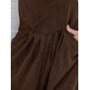 CUPSHE Womens Jumpsuit Corduroy Overalls Square Neck Sleeveless Wide Leg Jumpsuits Pockets Casual Outfit Loose Fall Romper(Brown 2)