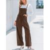 CUPSHE Womens Jumpsuit Corduroy Overalls Square Neck Sleeveless Wide Leg Jumpsuits Pockets Casual Outfit Loose Fall Romper(Brown 2)