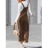 CUPSHE Womens Jumpsuit Corduroy Overalls Square Neck Sleeveless Wide Leg Jumpsuits Pockets Casual Outfit Loose Fall Romper(Brown)