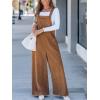 CUPSHE Womens Jumpsuit Corduroy Overalls Square Neck Sleeveless Wide Leg Jumpsuits Pockets Casual Outfit Loose Fall Romper(Camel Brown)