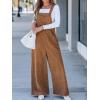 CUPSHE Womens Jumpsuit Corduroy Overalls Square Neck Sleeveless Wide Leg Jumpsuits Pockets Casual Outfit Loose Fall Romper(Camel Brown)