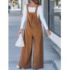 CUPSHE Womens Jumpsuit Corduroy Overalls Square Neck Sleeveless Wide Leg Jumpsuits Pockets Casual Outfit Loose Fall Romper(Camel Brown)