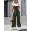 CUPSHE Womens Jumpsuit Corduroy Overalls Square Neck Sleeveless Wide Leg Jumpsuits Pockets Casual Outfit Loose Fall Romper(Green)