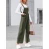 CUPSHE Womens Jumpsuit Corduroy Overalls Square Neck Sleeveless Wide Leg Jumpsuits Pockets Casual Outfit Loose Fall Romper(Green)