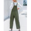 CUPSHE Womens Jumpsuit Corduroy Overalls Square Neck Sleeveless Wide Leg Jumpsuits Pockets Casual Outfit Loose Fall Romper(Green2)