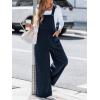 CUPSHE Womens Jumpsuit Corduroy Overalls Square Neck Sleeveless Wide Leg Jumpsuits Pockets Casual Outfit Loose Fall Romper(Navy)