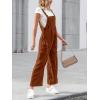 CUPSHE Womens Jumpsuit Corduroy Overalls Square Neck Sleeveless Wide Leg Jumpsuits Pockets Casual Outfit Loose Fall Romper(Orange Brown)