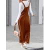 CUPSHE Womens Jumpsuit Corduroy Overalls Square Neck Sleeveless Wide Leg Jumpsuits Pockets Casual Outfit Loose Fall Romper(Orange Brown)