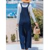 CUPSHE Women’s Jumpsuit Sleeveless Square Neck Straight Leg One Piece Romper Casual Beach Vacation(Navy)