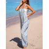 CUPSHE Women’s Jumpsuit Striped Sleeveless Square Neck One Piece Casual Romper Summer Beach Travels Outfits Vacation Blue(Blue)