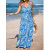 CUPSHE Women’s Jumpsuits Floral Tropical Wide Leg Jumpsuit Sleeveless Overall V Neck Outfit Casual(Blue)