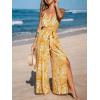 CUPSHE Women’s Jumpsuits Floral Tropical Wide Leg Jumpsuit Sleeveless Overall V Neck Outfit Casual(Yellow Floral)
