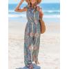 CUPSHE Women’s Jumpsuits Sleeveless Floral One Shoulder Wide Leg Long Pants 2025 Trendy Travel Outfit Pocket(Blue Print)