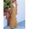 CUPSHE Womens Maxi Denim Jumpsuit Square Neck Sleeveless Casual Backless Loose Overall Jeans Wide Leg Long One Piece Jumpsuit(Brown)